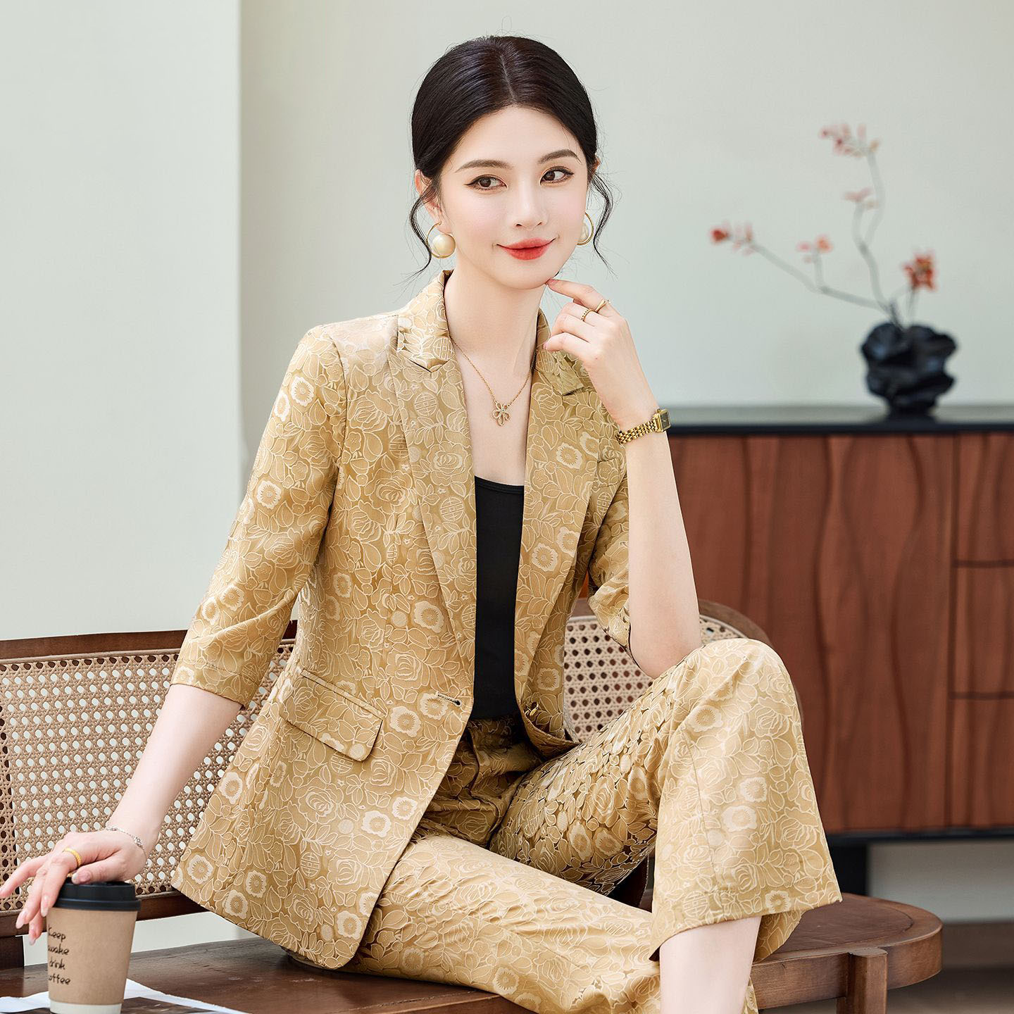 Women'S Formal Wear Pants Suit - Novo Conjunto Feminino Elegante de Blazer