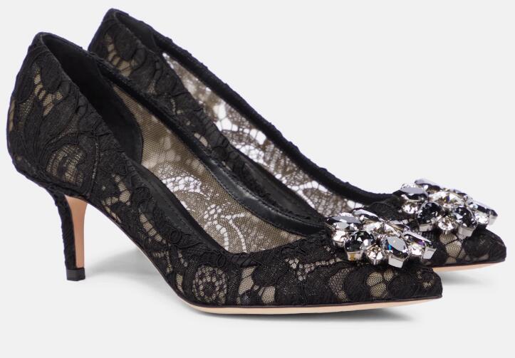 Women'S Formal Wear For Wedding - Glitter flor cristal renda apontou toe