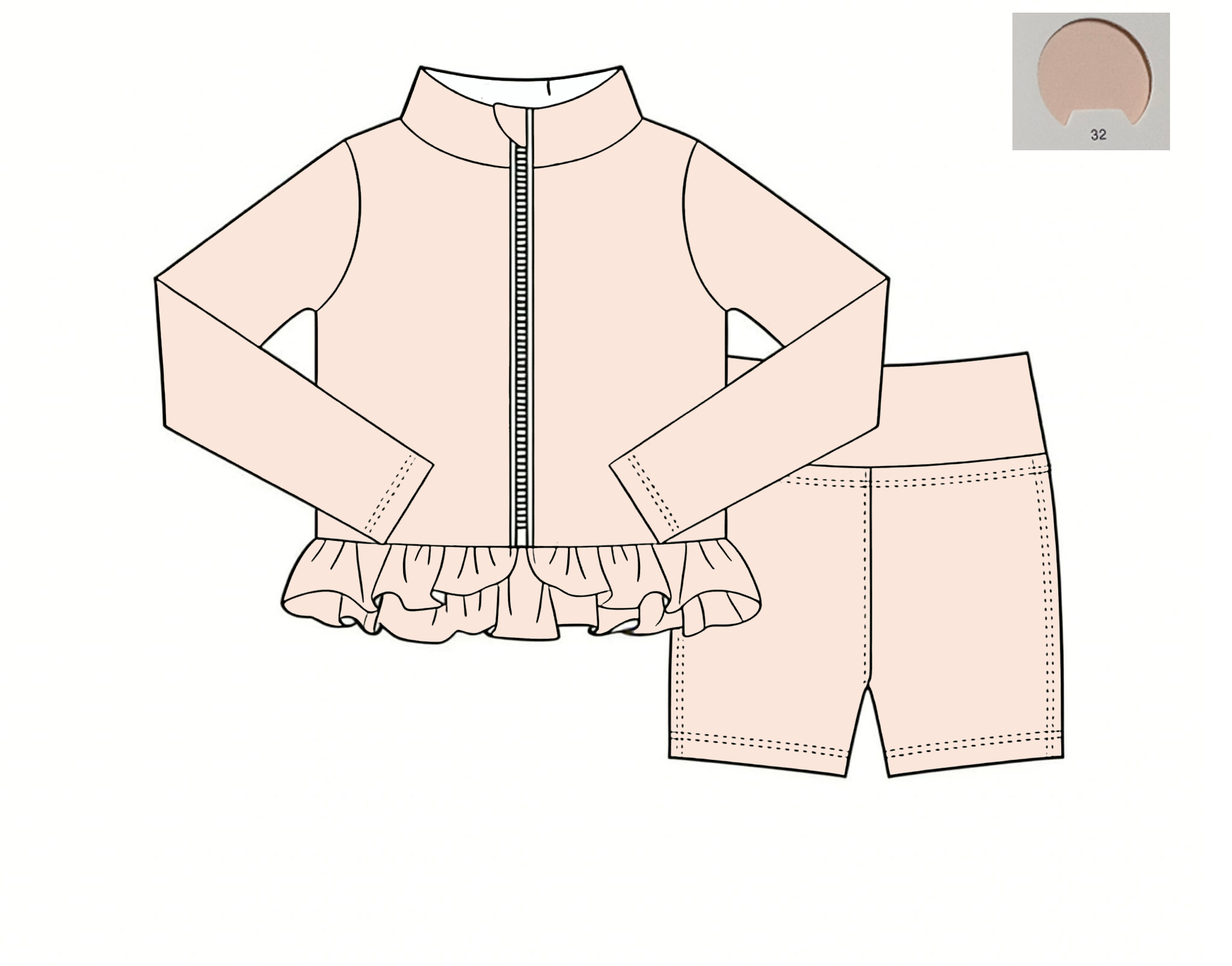 Monochrome Suit Set - Conjunto de Yoga Monocromático para Meninas: