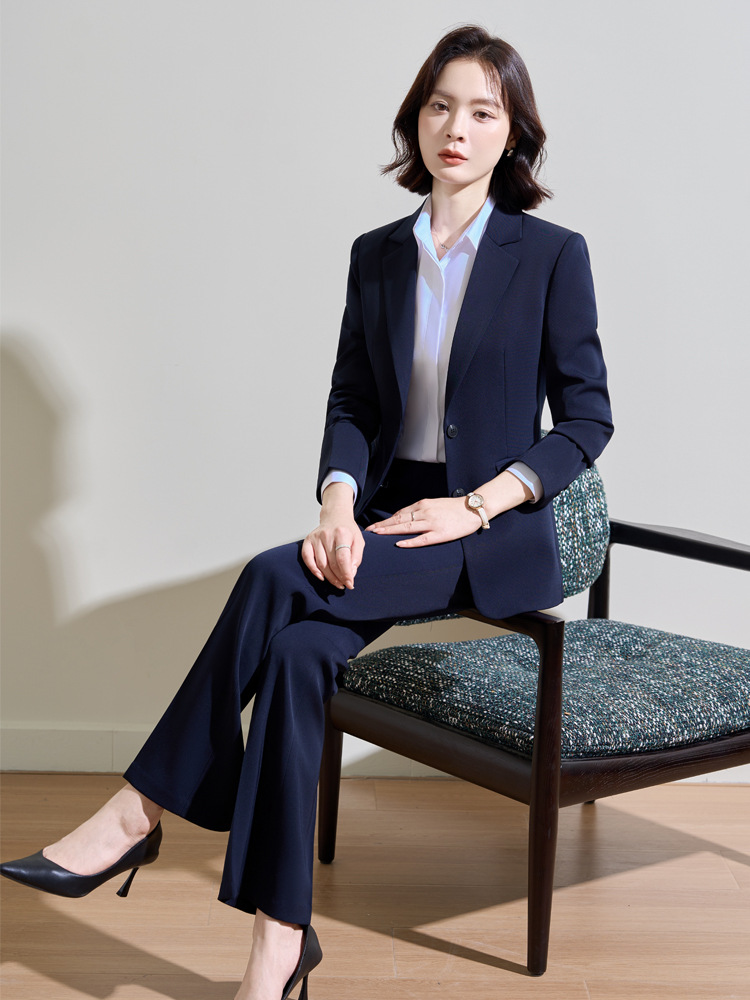Women Formal Wear For Interview - Terno profissional azul marinho para mulheres,
