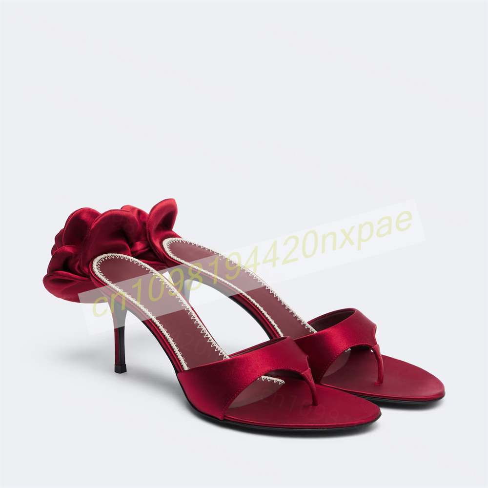 Women'S Formal Wear For Wedding - Sandálias femininas vermelhas de cetim com