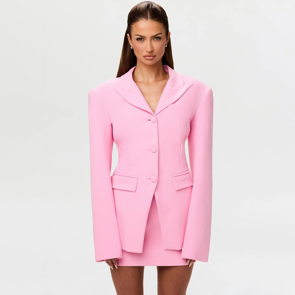 Women'S Formal Wear Pants Suit - Conjunto Feminino Rosa Vibrante de 2