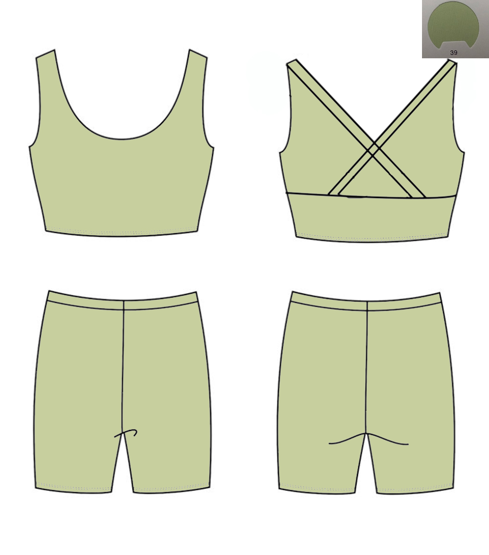 Monochrome Suit Set - Conjunto de Yoga Monocromático para Meninas: