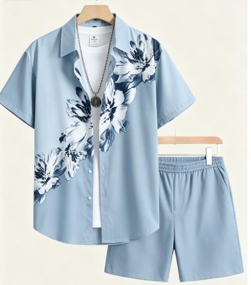 Monochrome Suit Set - Conjunto masculino vintage com estampa de