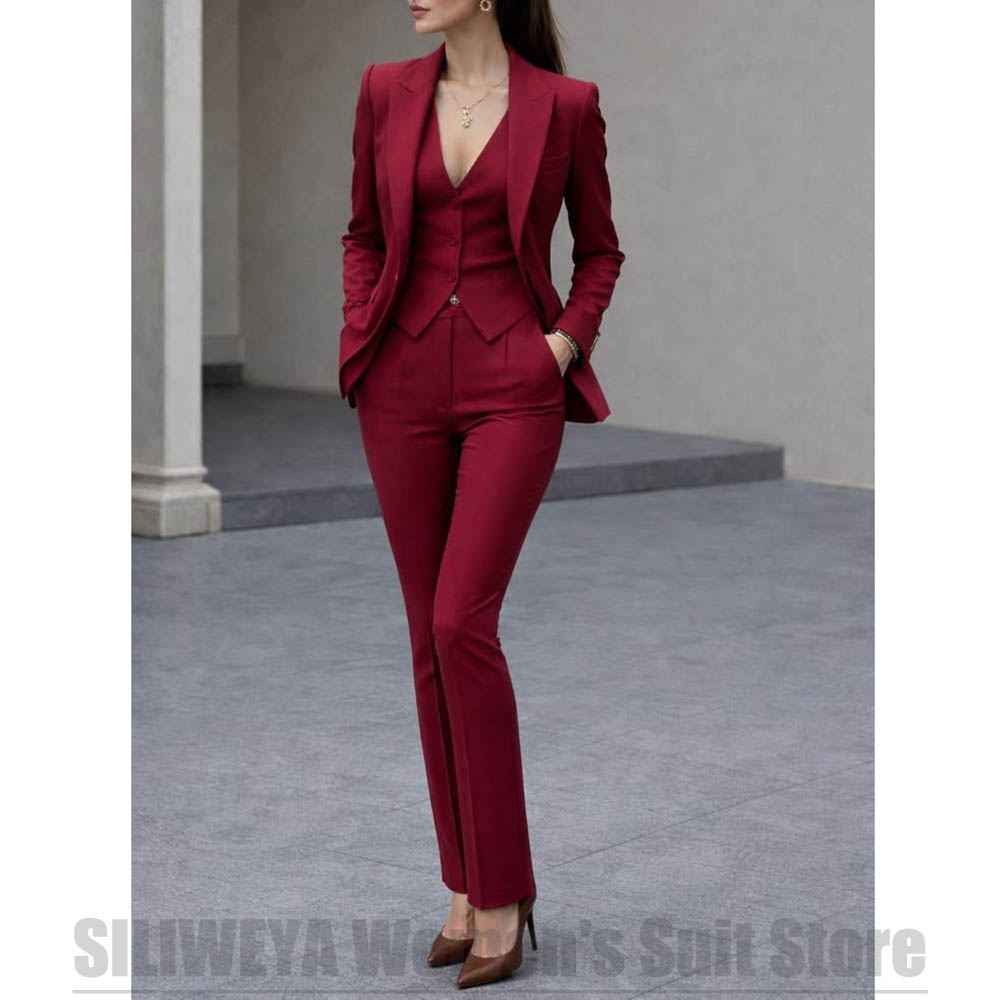 Women'S Formal Wear Pants Suit - Conjunto feminino de 3 peças, blazer,