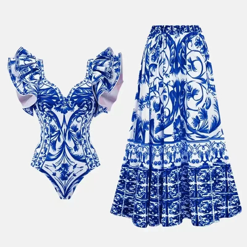 Uma peça de maiô impresso para - Monochrome Suit Set avaliação e preço