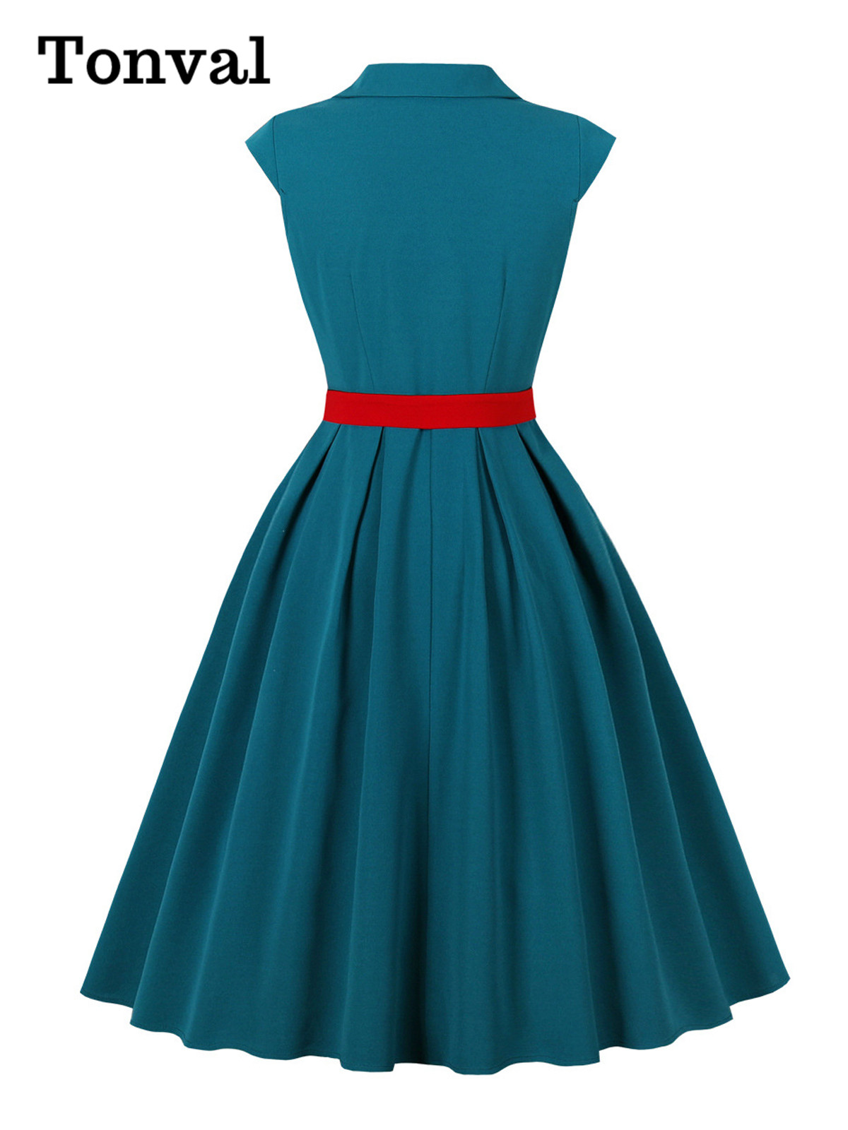 Tonval gola entalhada manga bo - Women'S Red Formal Wear avaliação e preço