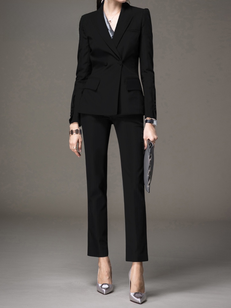 Conjunto de Terno Preto Elegan - Women Formal Wear For Interview avaliação e preço