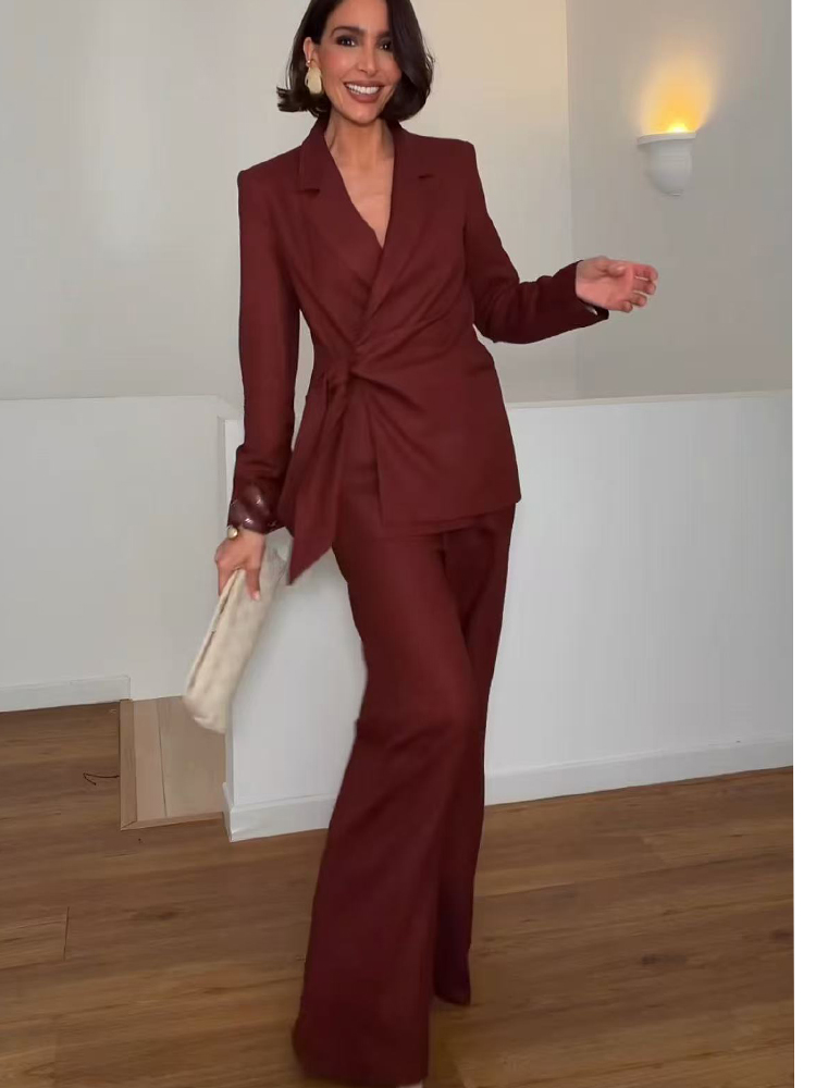 Conjunto de Blazer e Calças pa - Women'S Formal Wear Pants Suit avaliação e preço