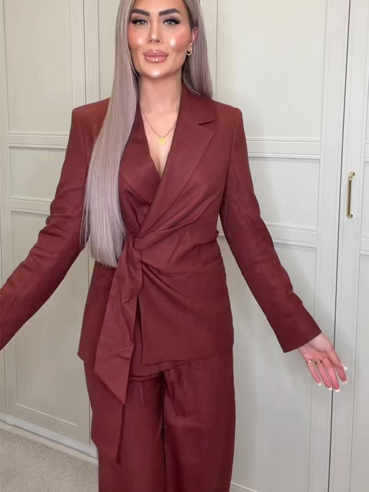 Conjunto de Blazer e Calças pa - Women'S Formal Wear Pants Suit avaliação e preço
