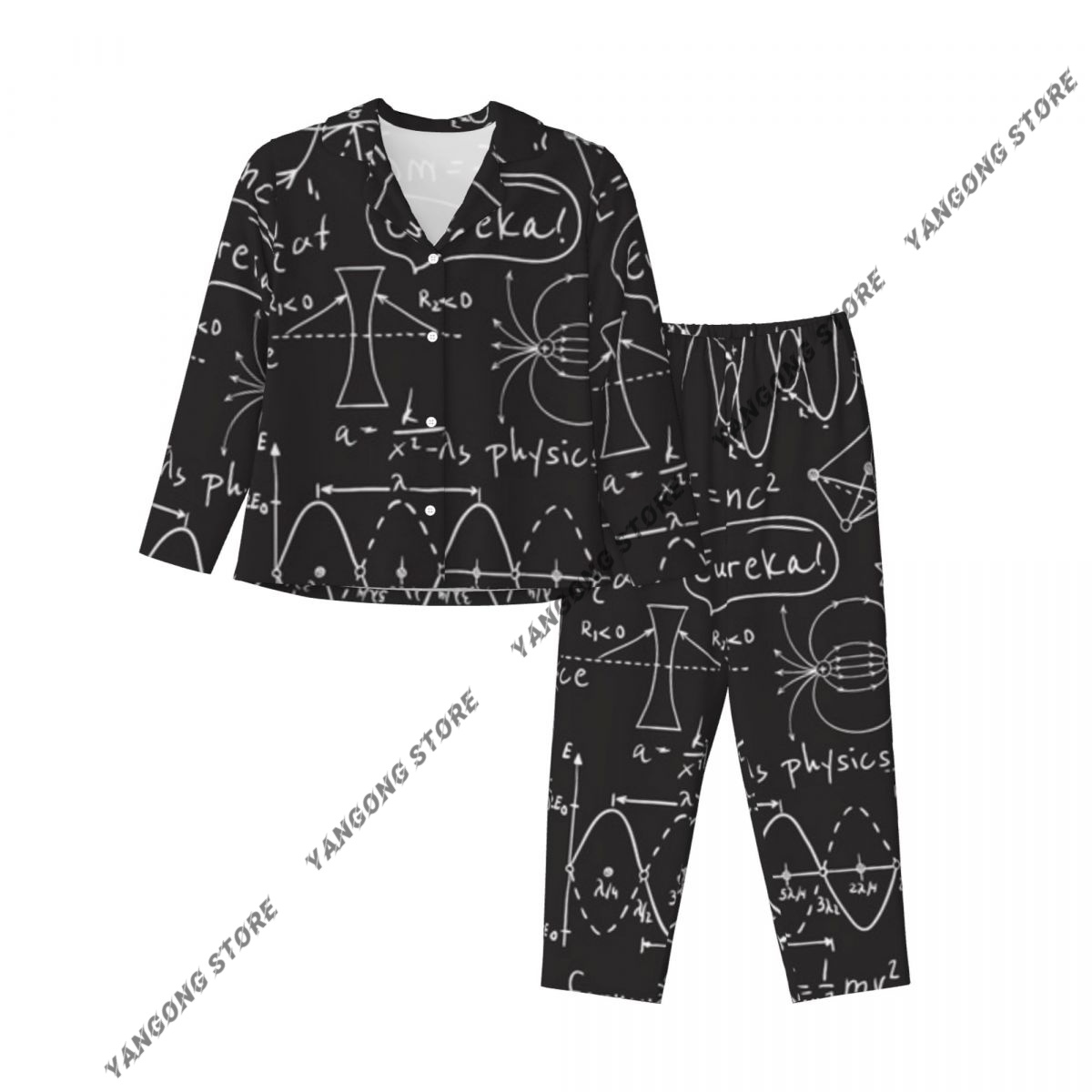 Pijamas femininos ciência cien - Monochrome Suit Set avaliação e preço