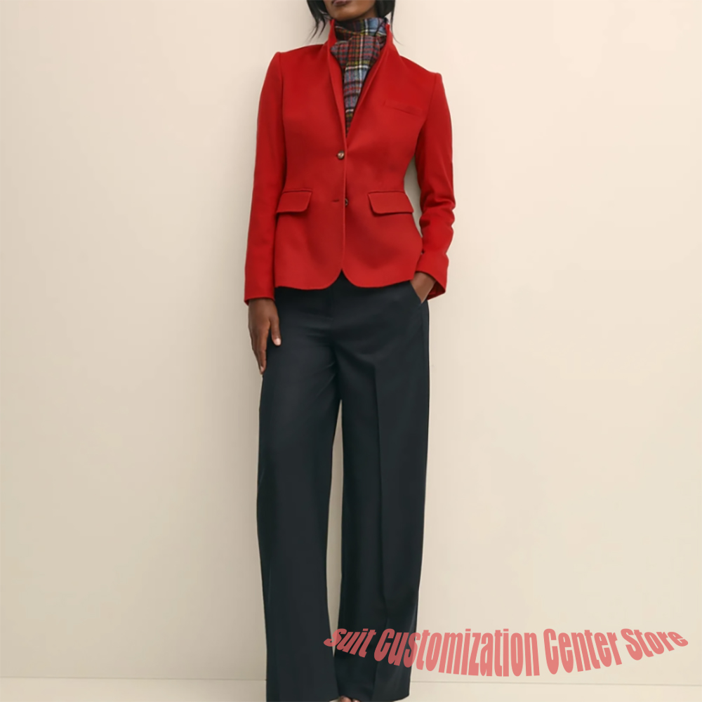 Roupas femininas de lã azul ma - Women'S Formal Wear Pants Suit avaliação e preço