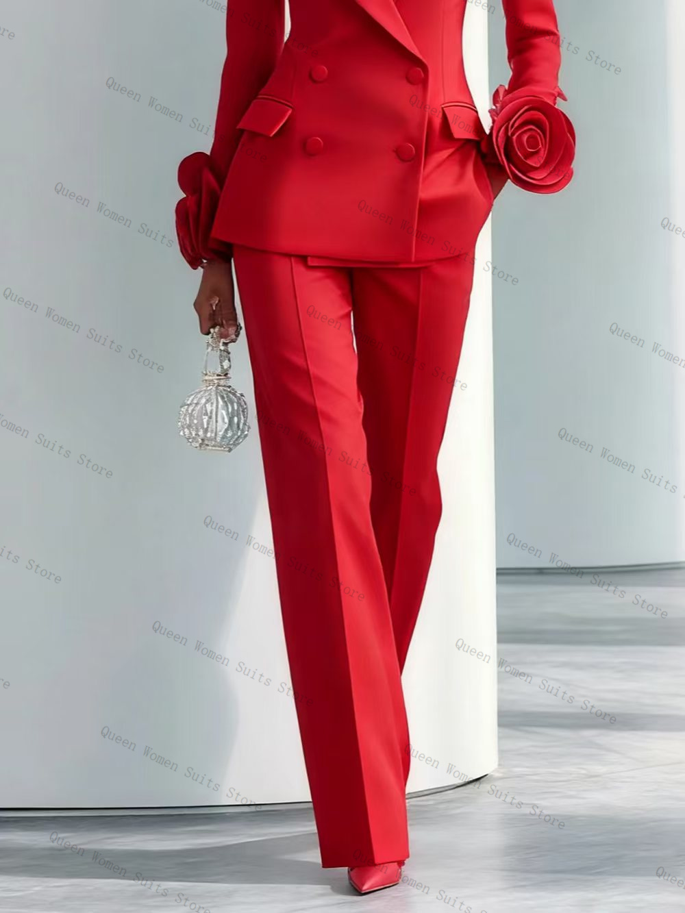Luxo vermelho feminino terno c - Women'S Red Formal Wear avaliação e preço