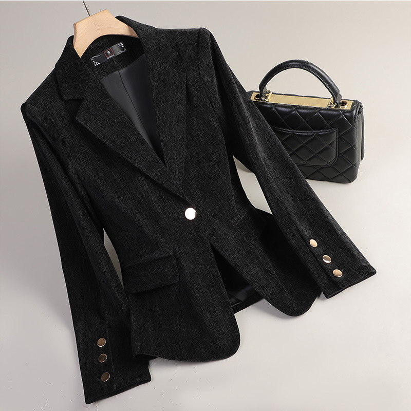 Blazer de Veludo Amarelo para  - Women Formal Wear Business avaliação e preço
