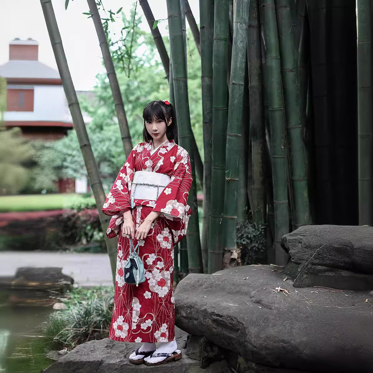 Quimono Yukata Japonês Vermelh - Women'S Red Formal Wear avaliação e preço