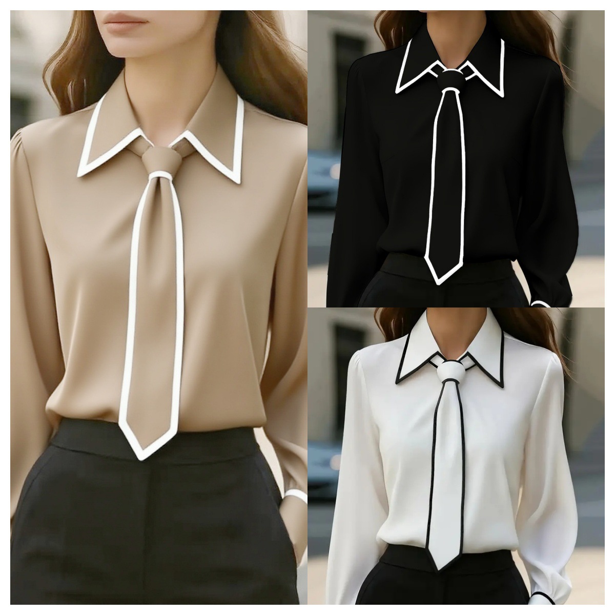 Blusa Feminina com Detalhes Co - Women Formal Wear With Tie avaliação e preço