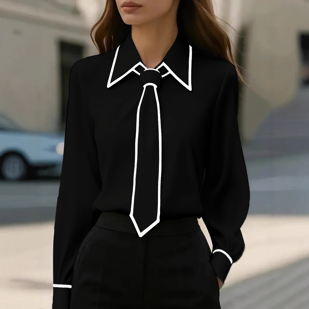 Blusa Feminina com Detalhes Co - Women Formal Wear With Tie avaliação e preço