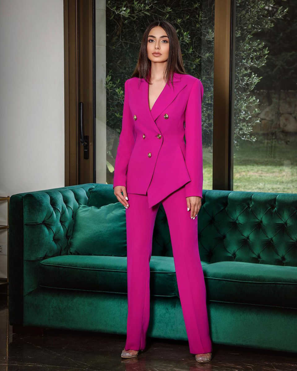 Candy Color Women Pants Suits  - Women Formal Wear With Tie avaliação e preço