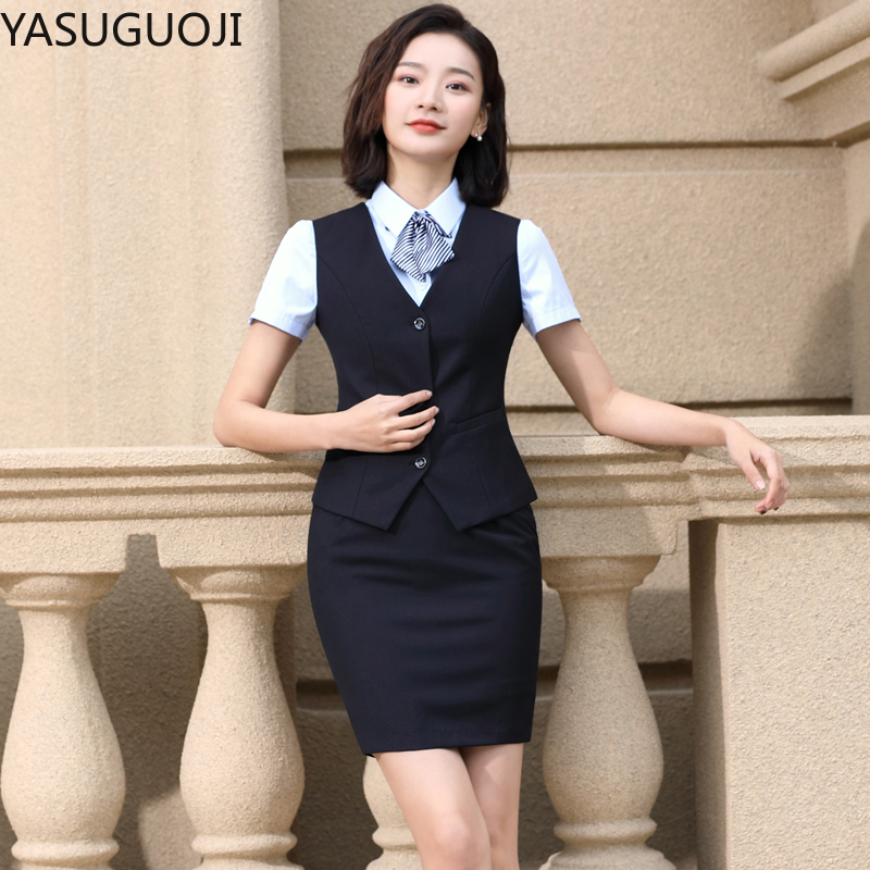 YASUGUOJI-Colete fino com deco - Women Formal Wear For Interview avaliação e preço