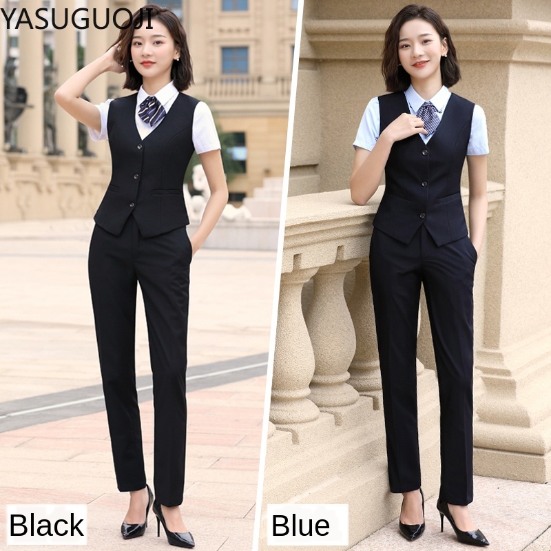 YASUGUOJI-Colete fino com deco - Women Formal Wear For Interview avaliação e preço