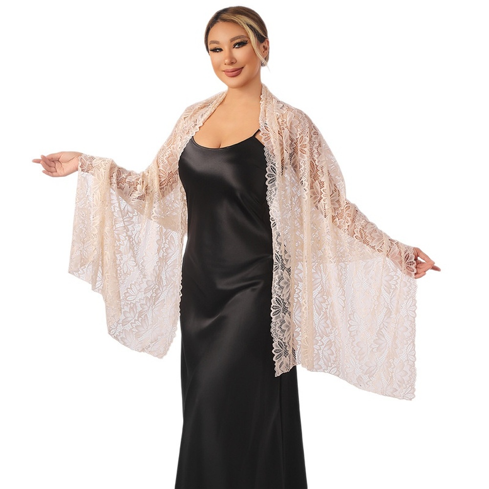 Xale Leve de Renda com Aplicaç - Women Formal Wear Types avaliação e preço