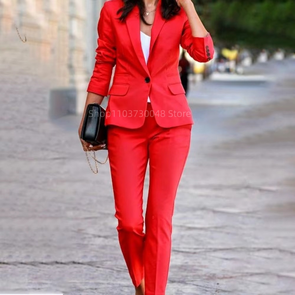 Conjunto de Blazer e Calças pa - Women'S Formal Wear Pants Suit avaliação e preço