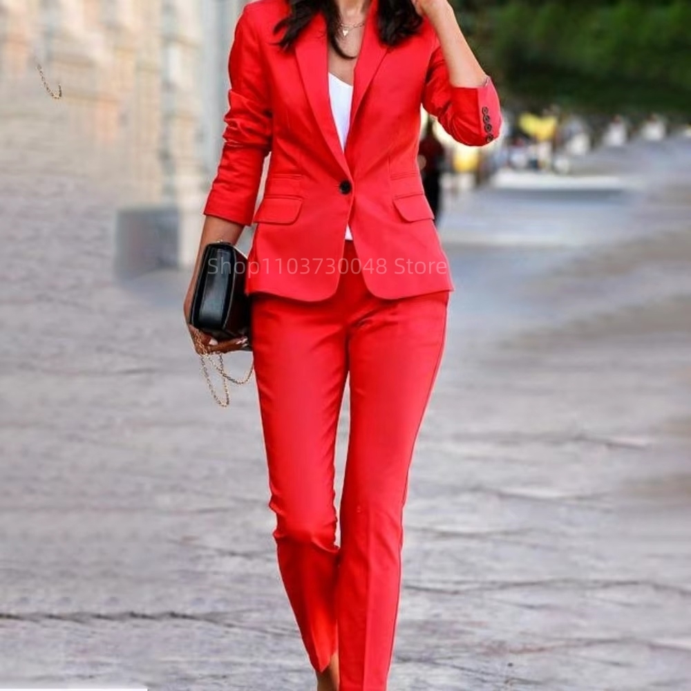 Conjunto de Blazer e Calças pa - Women'S Formal Wear Pants Suit avaliação e preço
