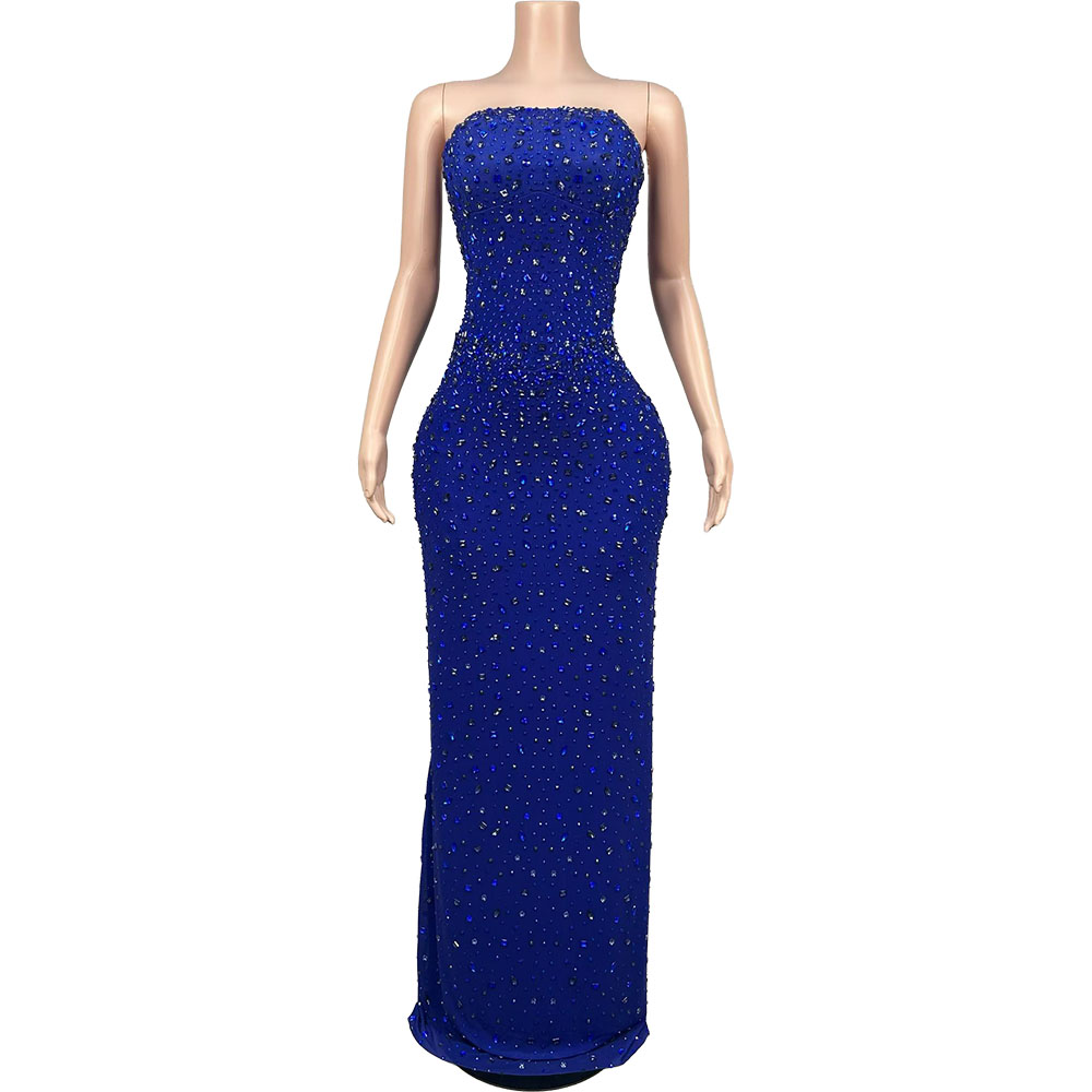 Vestido de Gala Azul Sem Alças - Women'S Red Formal Wear avaliação e preço