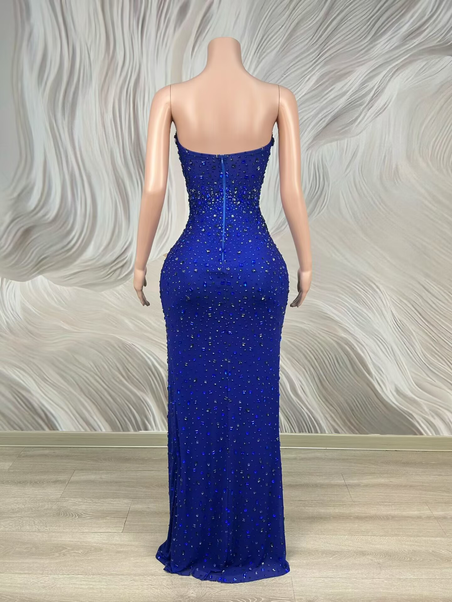 Vestido de Gala Azul Sem Alças - Women'S Red Formal Wear avaliação e preço