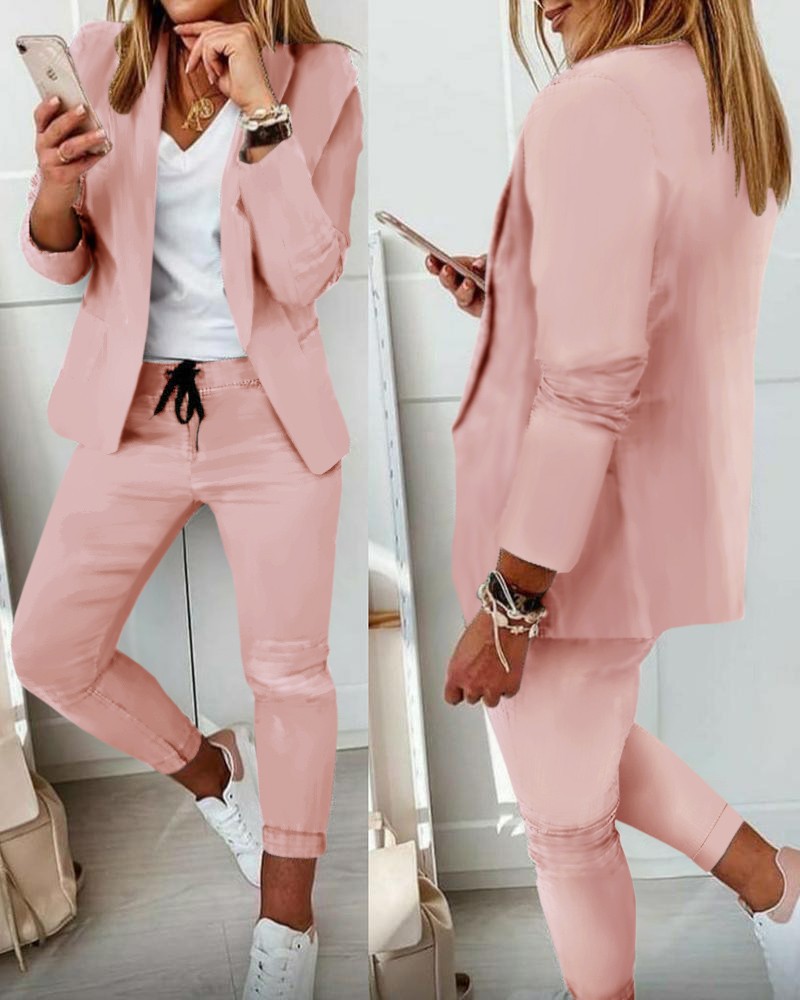 Feminino monocromático casual  - Monochrome Suit Set avaliação e preço